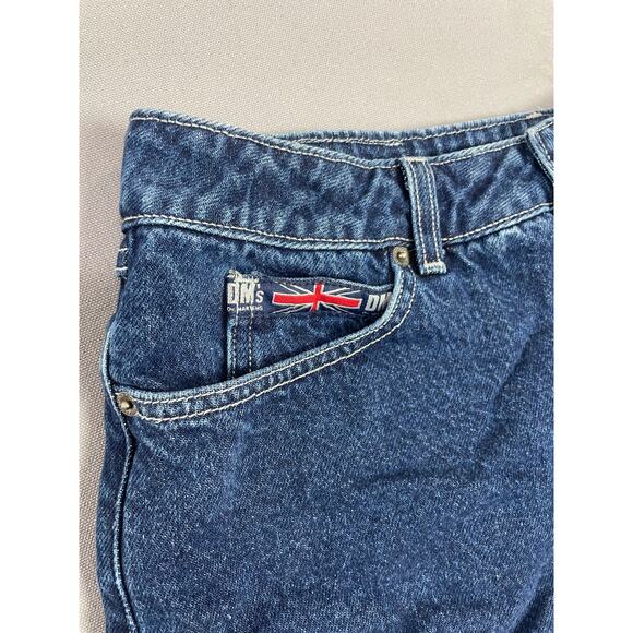 Dr Martens Y2K Vintage British Flag Dark Wash Cut Off Denim Shorts Women SZ 13 - Picture 4 of 6